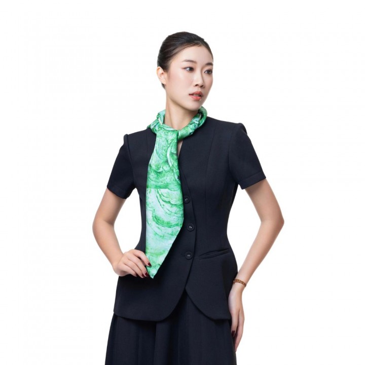 Square silk scarf- Green mystic stone 100*100 cm